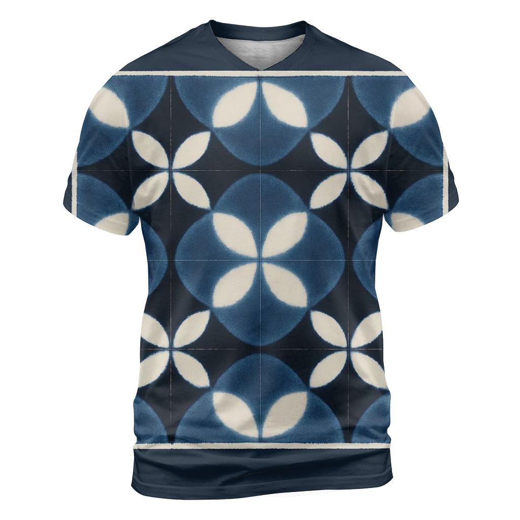 Lunar Itajime Eclipse Lattice vibrant all-over design tees