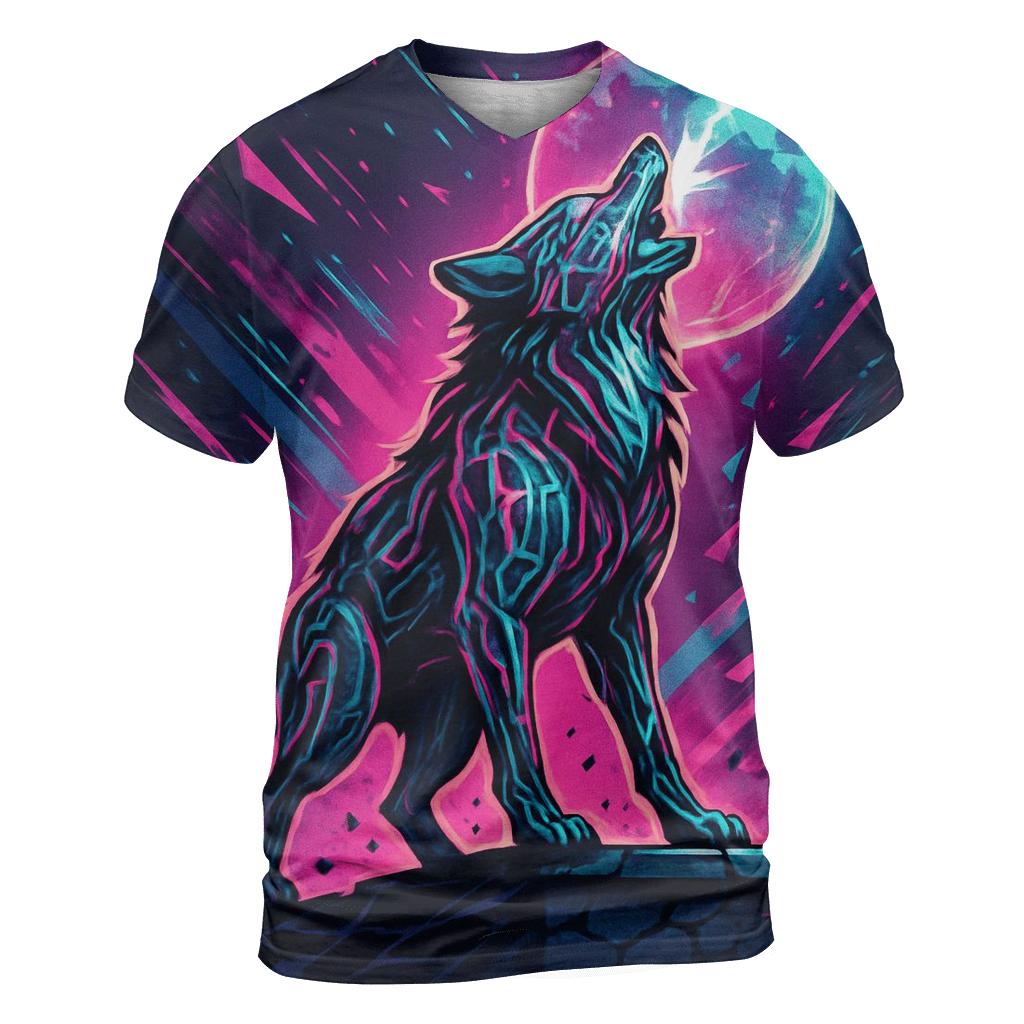 Circuit Howl Wolf creative print fashion shirts
