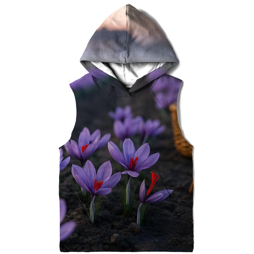 Saffron Crocus Rows After Dawn Harvest designer hoodies