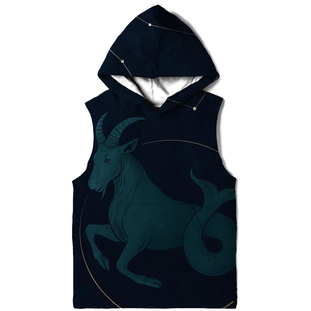 Saturnine Capricorn Sea Goat Star Chart embroidered hoodies