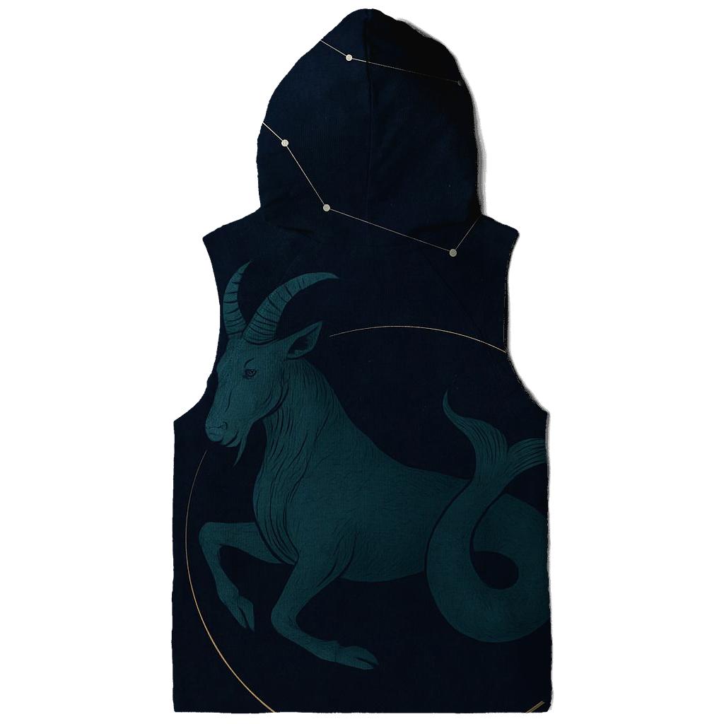 Saturnine Capricorn Sea Goat Star Chart embroidered hoodies