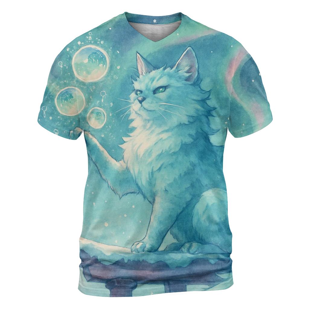 Aurora Lantern Guardian Cat creative print fashion shirts