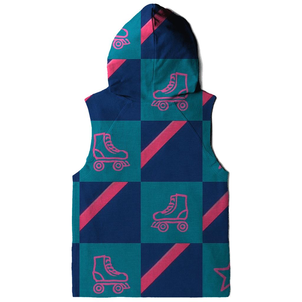 Neon Roller Rink Floor Tiles zip-up hoodies