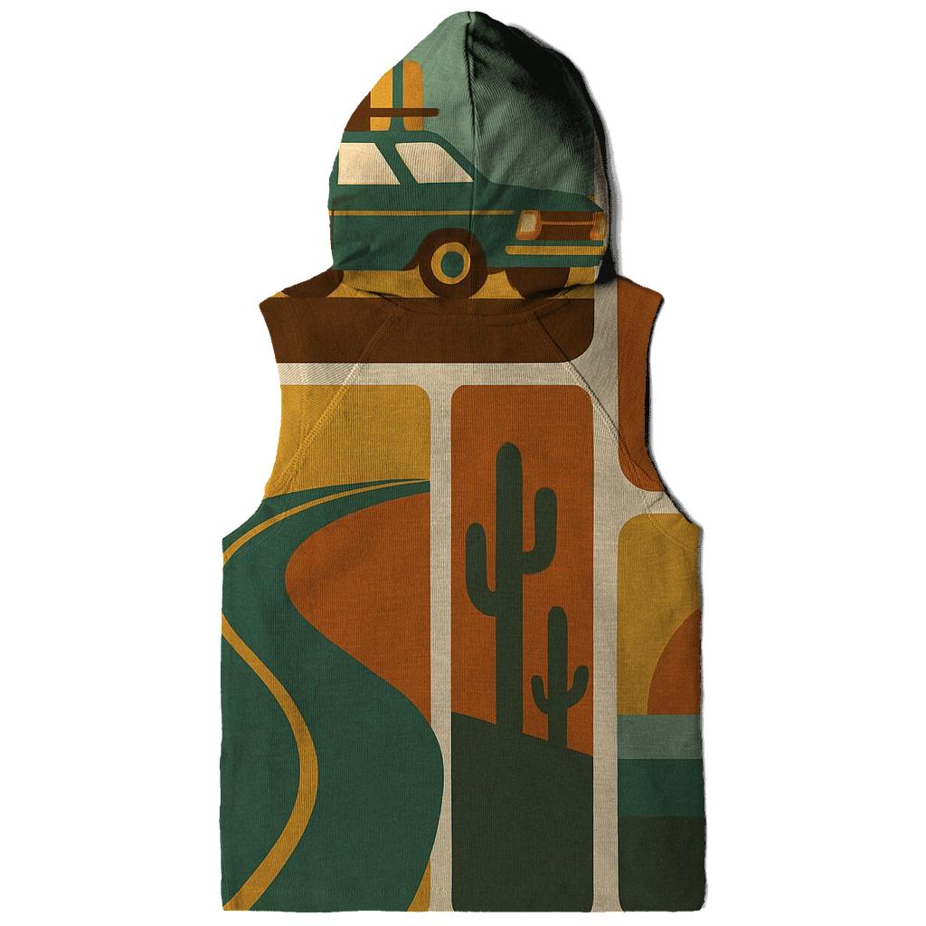 Groovy Road Trip Postcard Collage zip-up hoodies