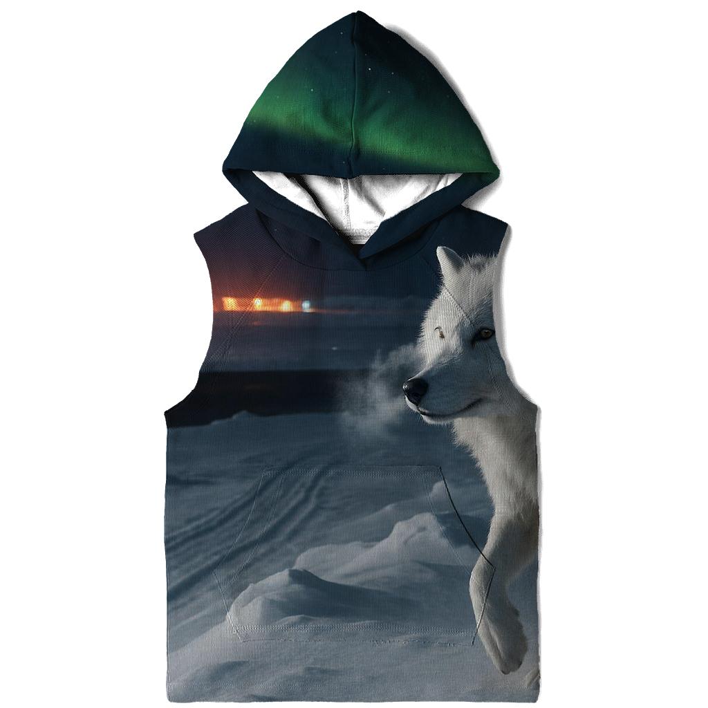 Arctic Research Camp Night Watch Wolf At Auroral Ice Ridge hoodie trends