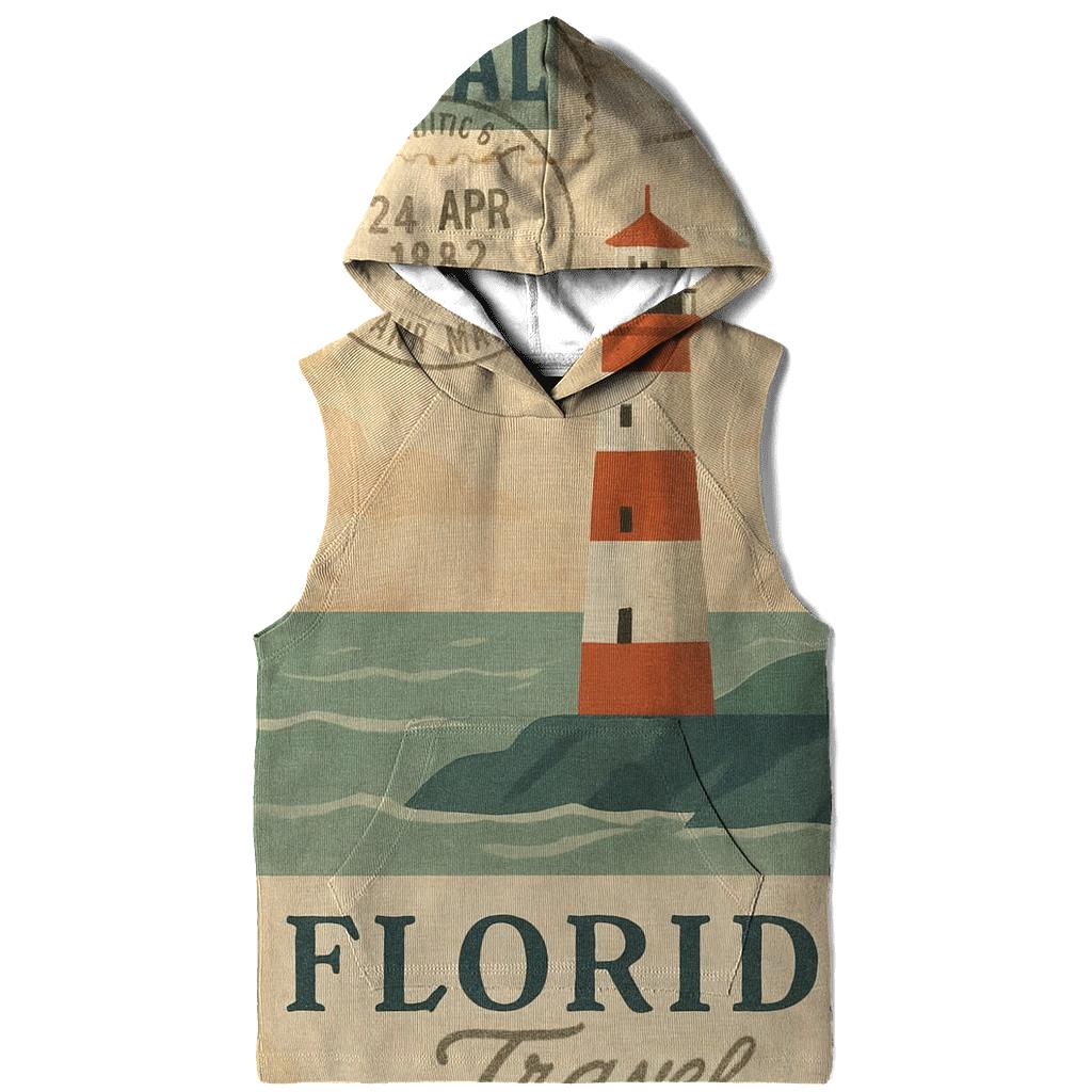 Vintage Harbor Lighthouse Travel Stamp Collage heavyweight hoodies