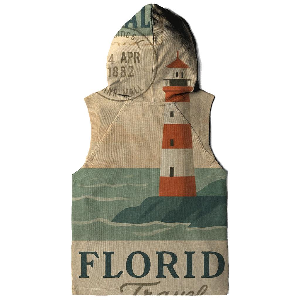 Vintage Harbor Lighthouse Travel Stamp Collage heavyweight hoodies
