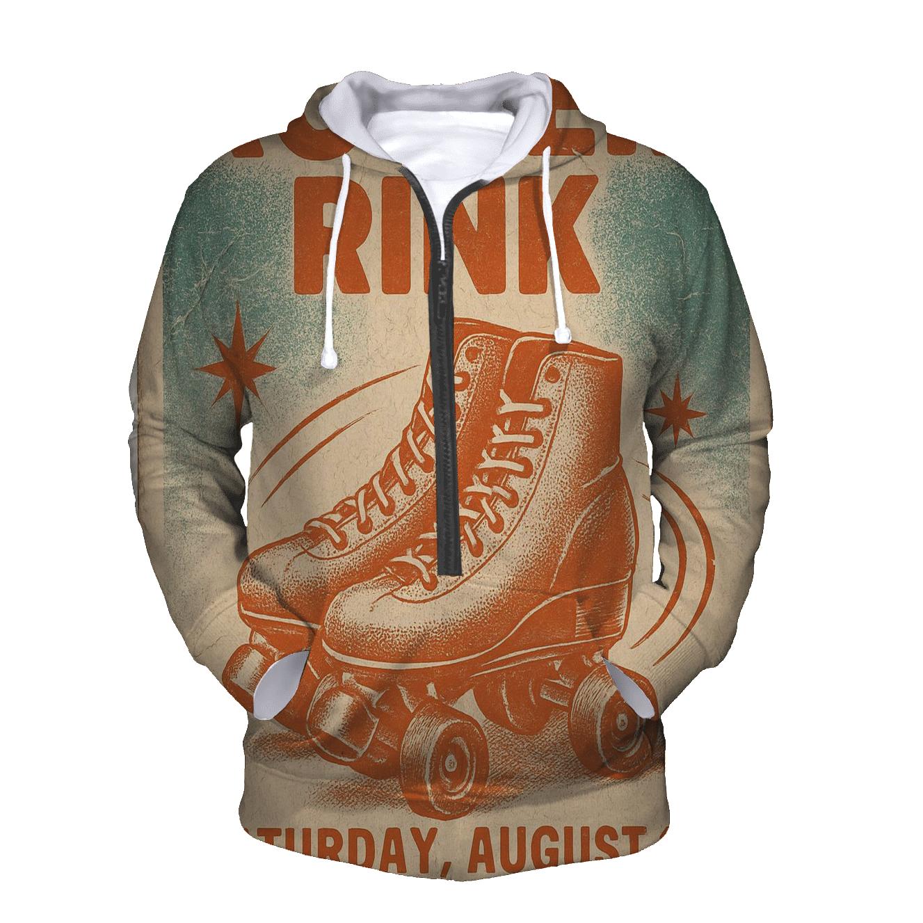 Worn Disco Night Roller Poster zip-up hoodies