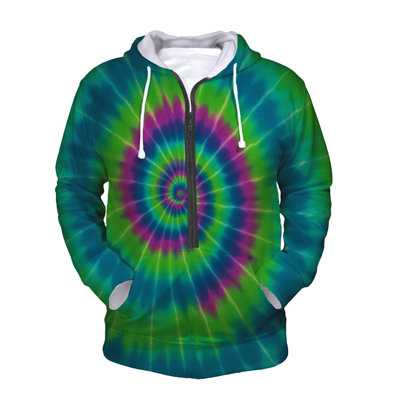 Aurora Overdye Spiral Nexus heavyweight hoodies