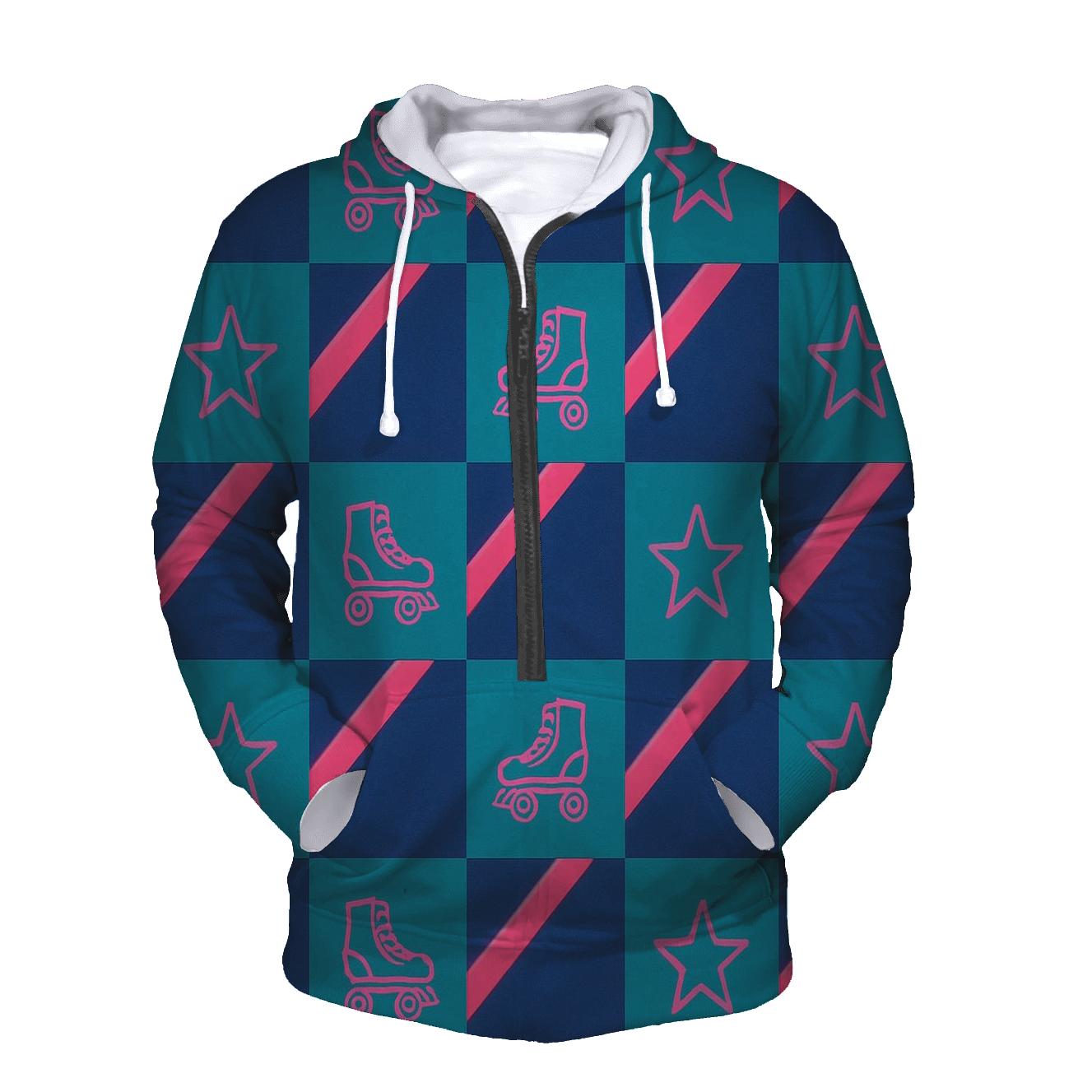 Neon Roller Rink Floor Tiles hoodie styles