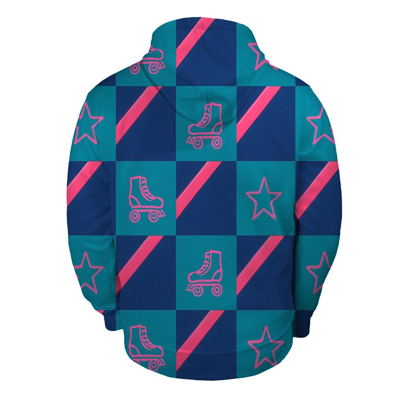 Neon Roller Rink Floor Tiles hoodie styles