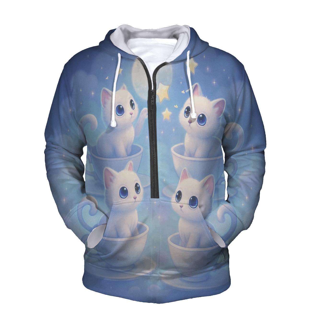 Moonlit Teacup Kitten Carousel hoodie styles