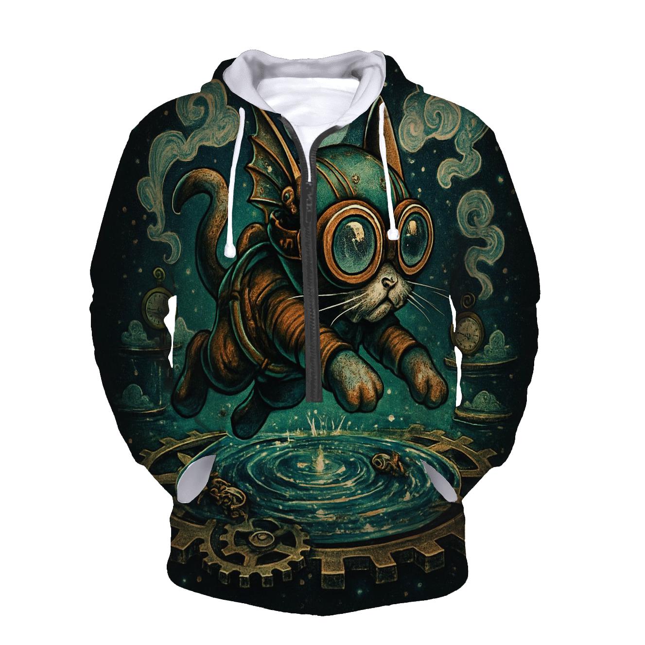 Clockwork Lagoon Cat heavyweight hoodies