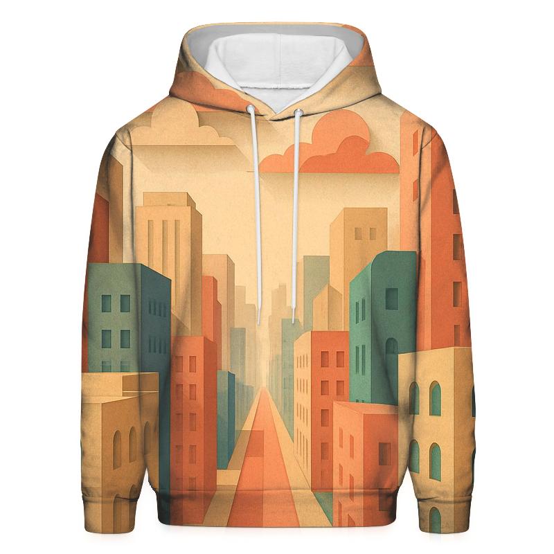 Kinetic Paper Cut City Mirage premium hoodies