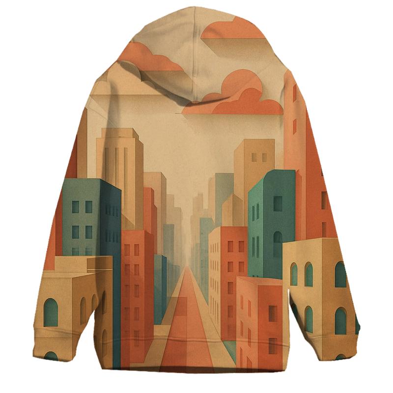 Kinetic Paper Cut City Mirage premium hoodies