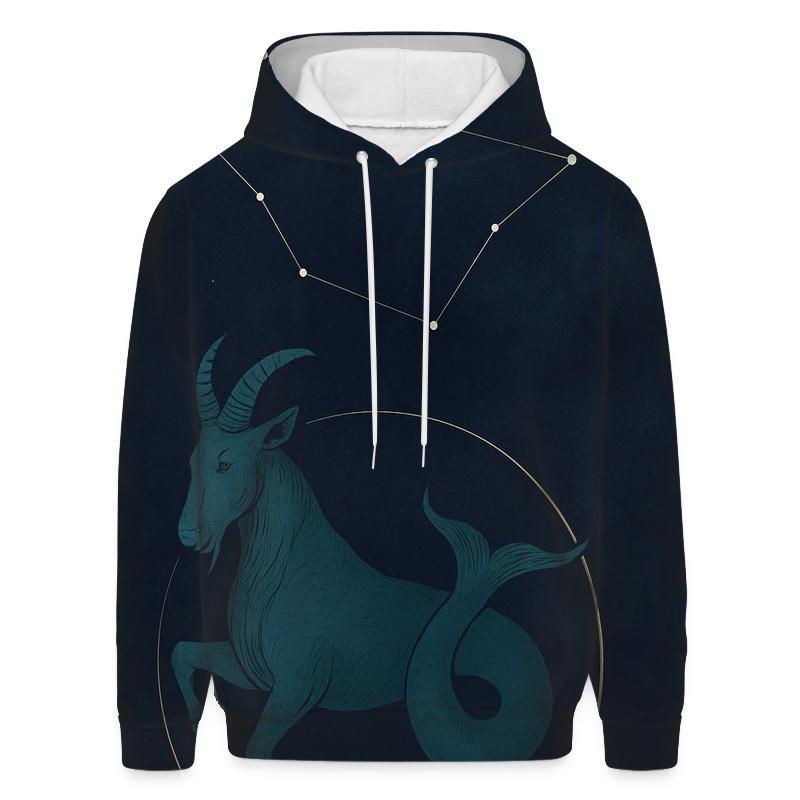 Saturnine Capricorn Sea Goat Star Chart zip-up hoodies