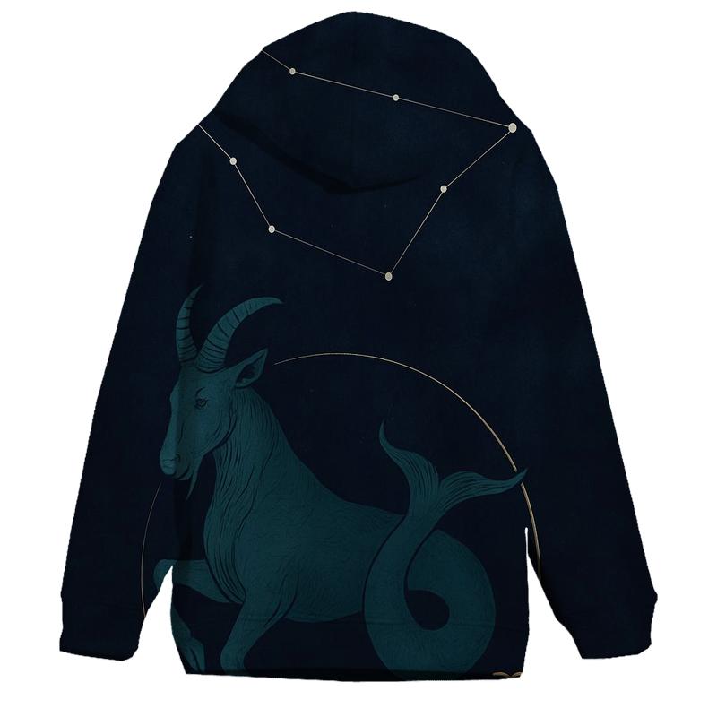 Saturnine Capricorn Sea Goat Star Chart zip-up hoodies