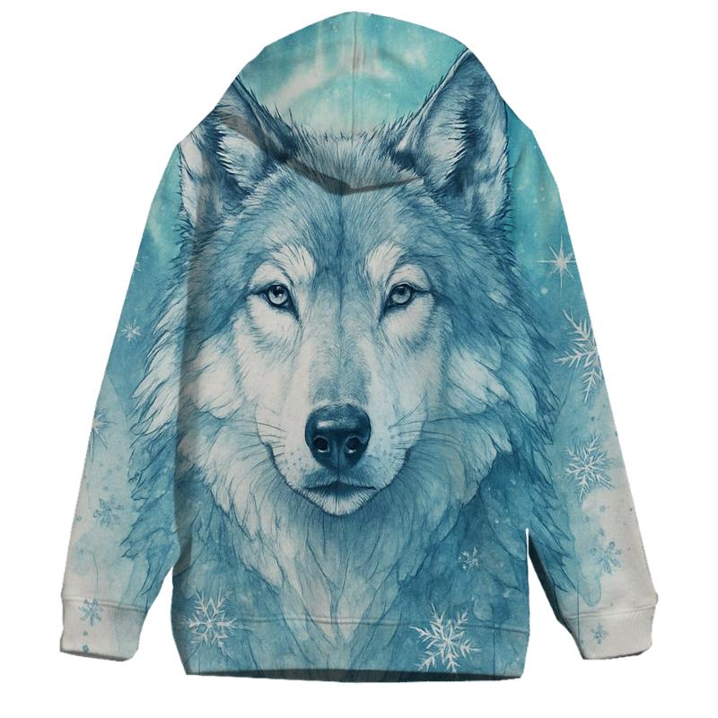 Aurora Warden Wolf printed hoodies