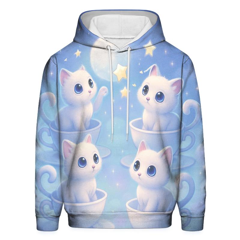 Moonlit Teacup Kitten Carousel embroidered hoodies
