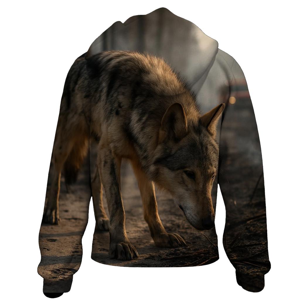 Firebreak Sentinel Wolf In Post Burn Forest Survey printed hoodies