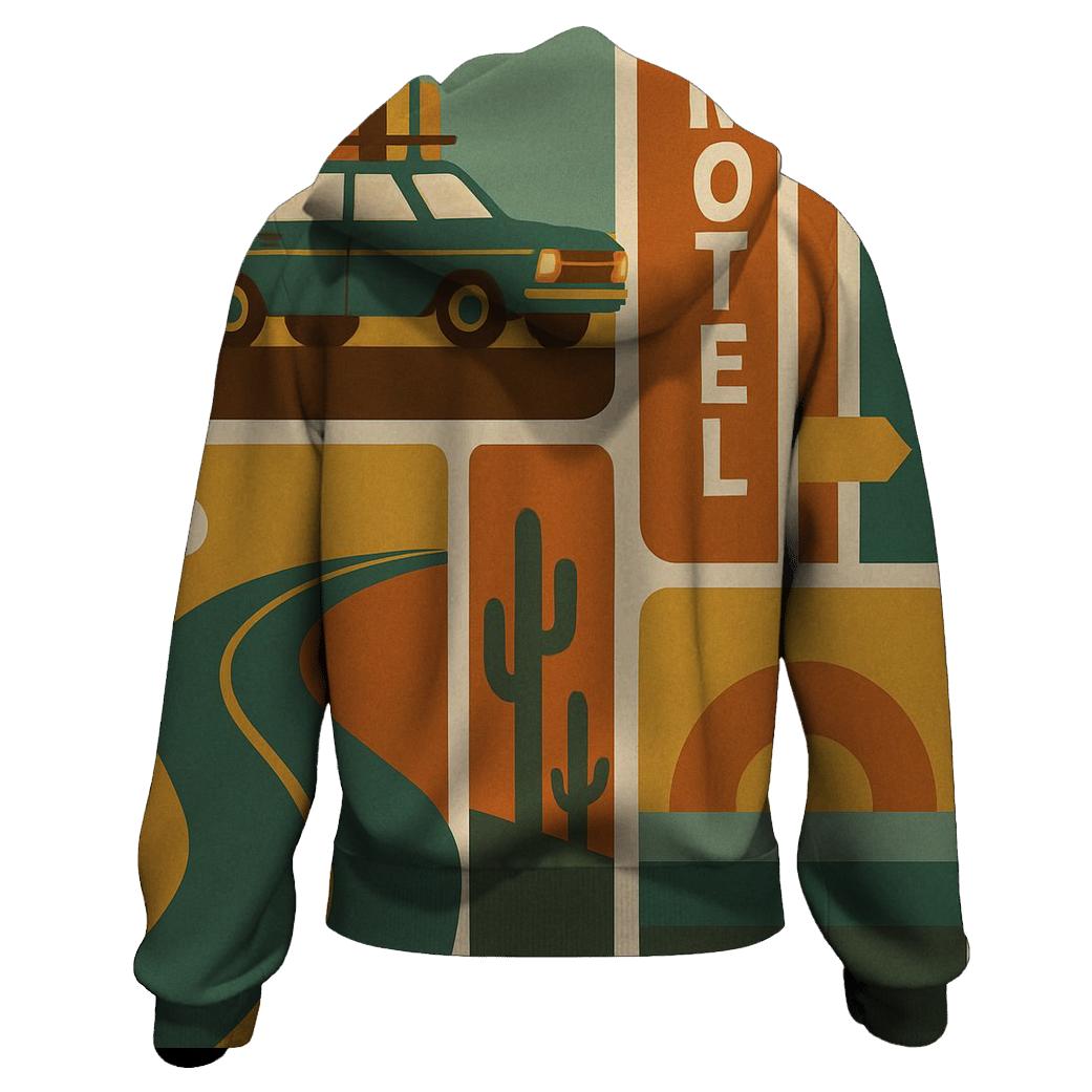 Groovy Road Trip Postcard Collage hoodie styles