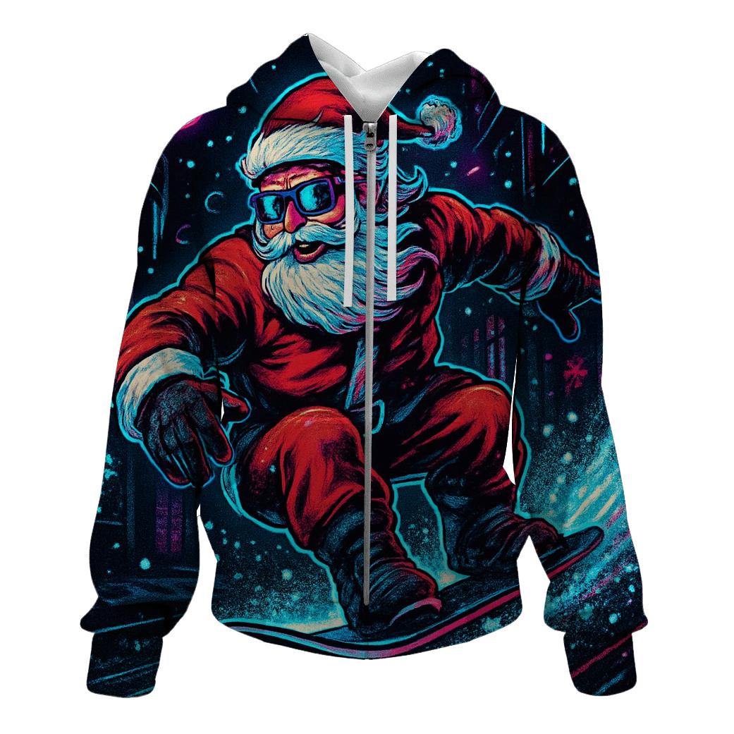 Neon Blizzard Santa Street Rider hoodies fashion
