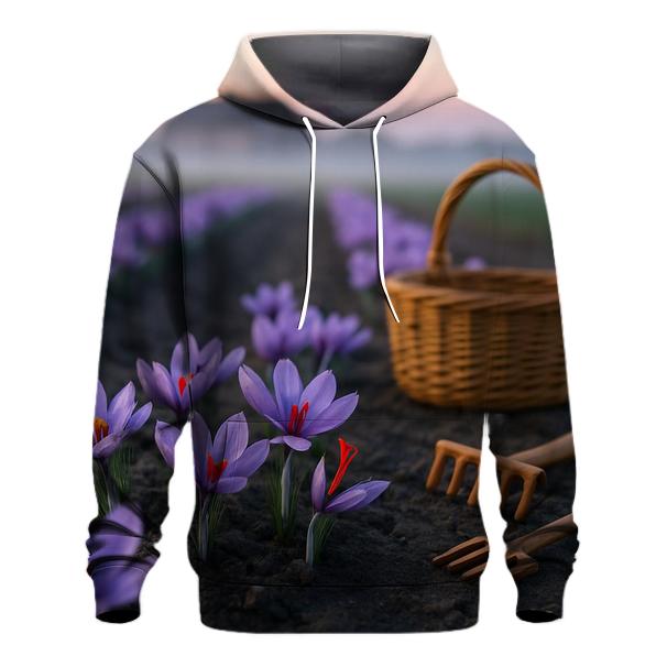 Saffron Crocus Rows After Dawn Harvest hoodie designs