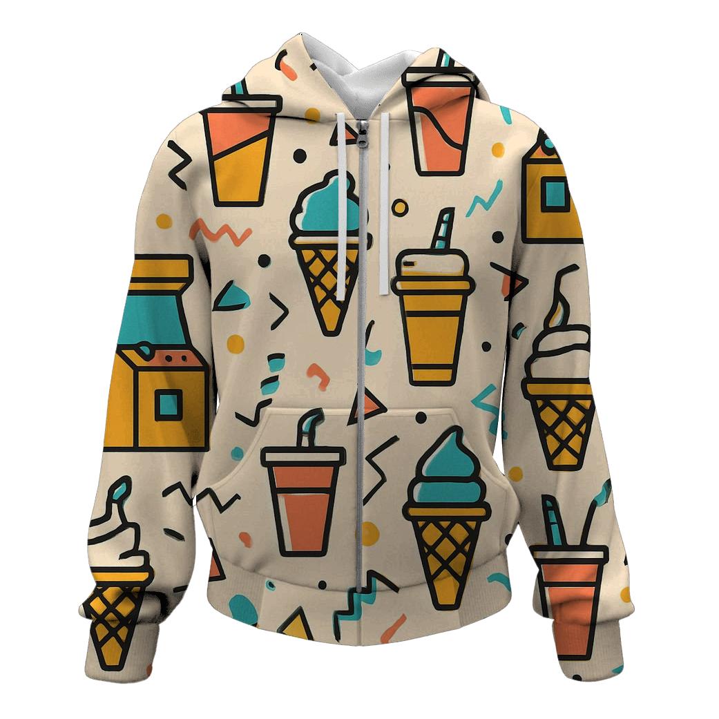 Mall Food Court Pattern Parade lightweight hoodies