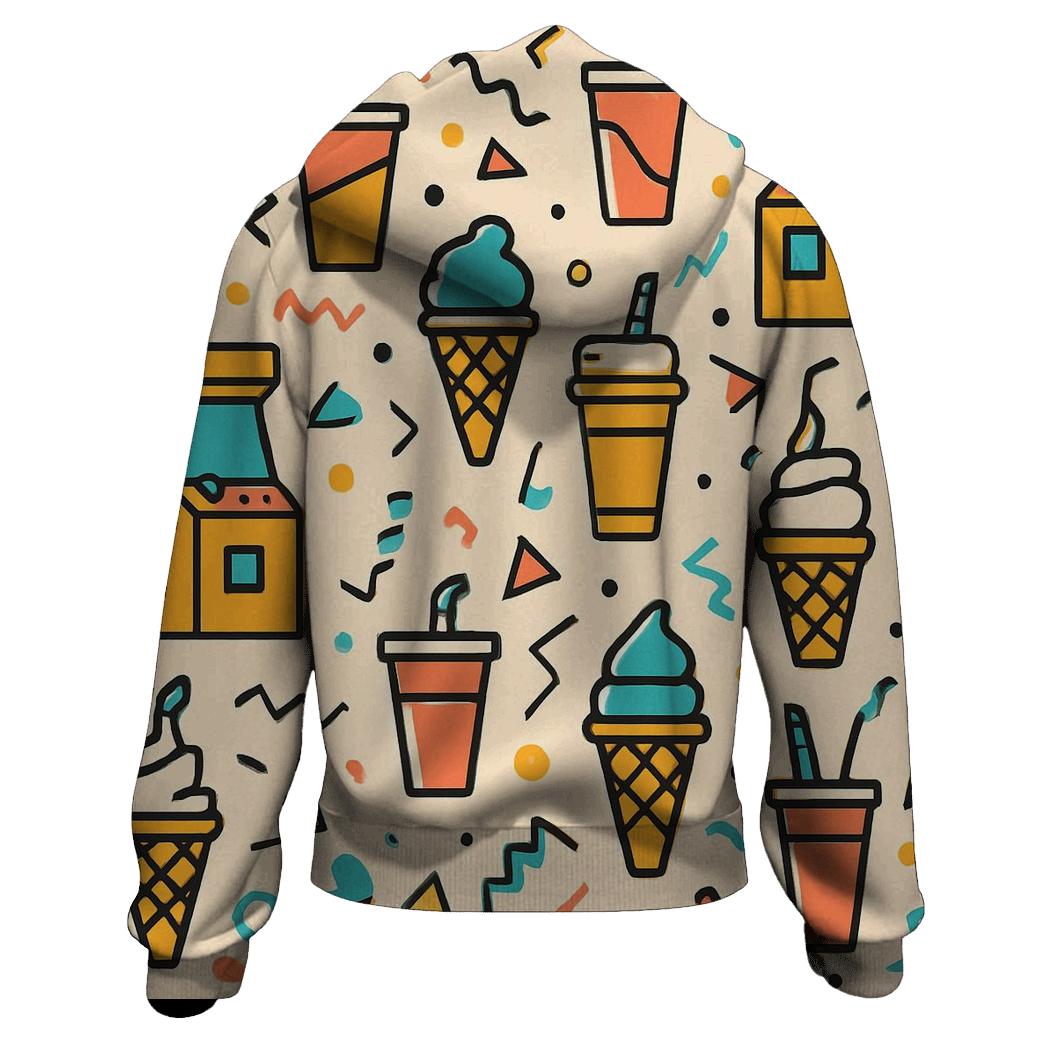 Mall Food Court Pattern Parade lightweight hoodies
