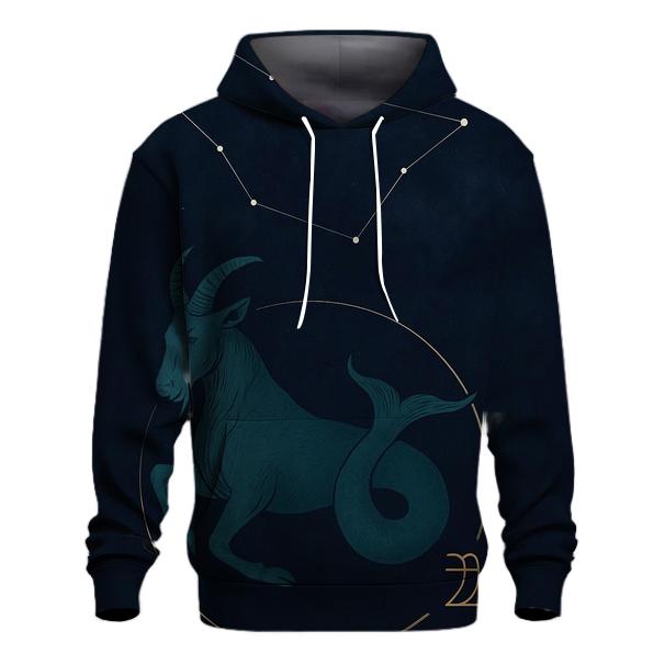 Saturnine Capricorn Sea Goat Star Chart pullover hoodies