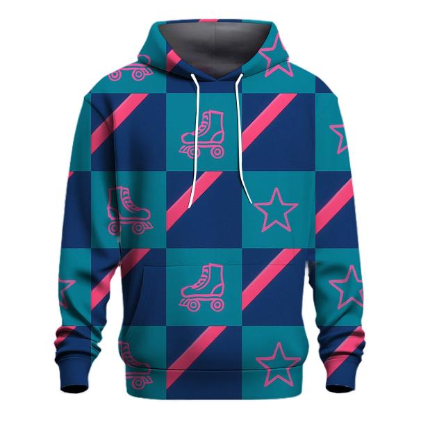 Neon Roller Rink Floor Tiles printed hoodies
