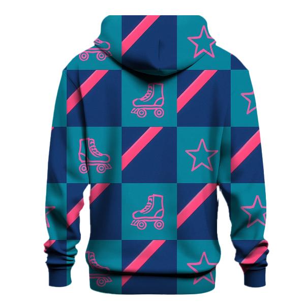 Neon Roller Rink Floor Tiles printed hoodies