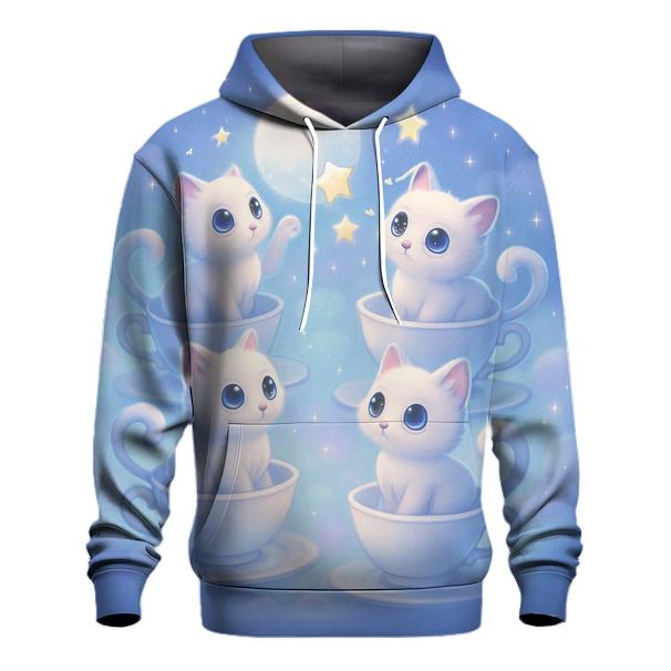Moonlit Teacup Kitten Carousel graphic hoodies