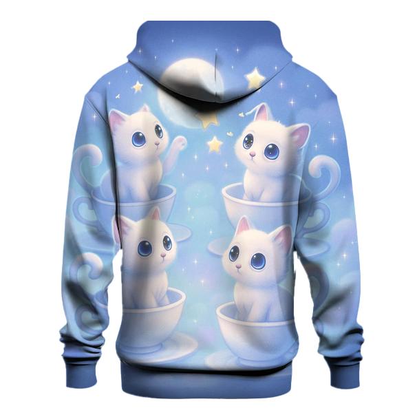 Moonlit Teacup Kitten Carousel graphic hoodies