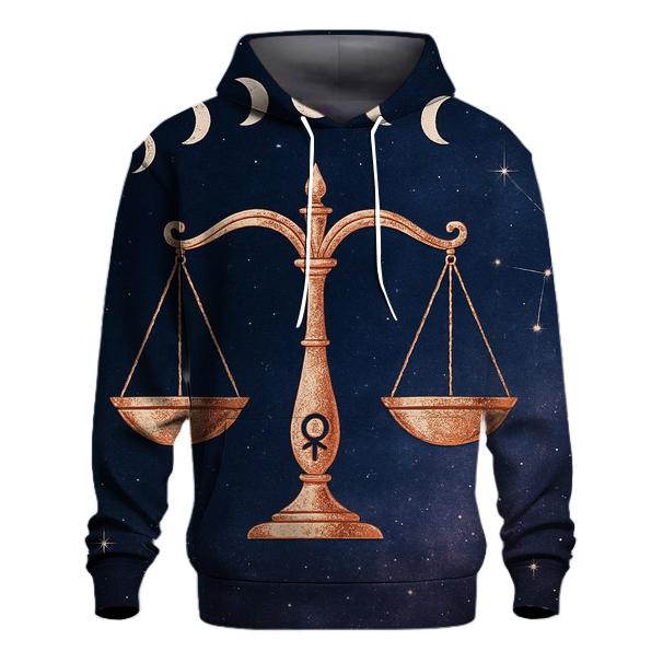 Libra Equinox Scales Constellation Emblem embroidered hoodies