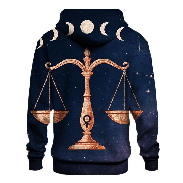 Libra Equinox Scales Constellation Emblem embroidered hoodies