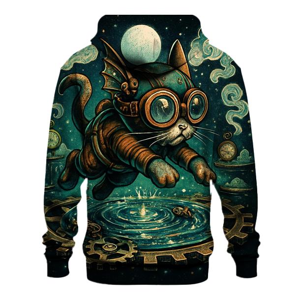 Clockwork Lagoon Cat premium hoodies