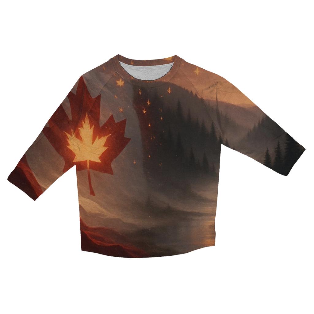 Canada Boreal Flag Aurora custom 3/4 sleeve shirts