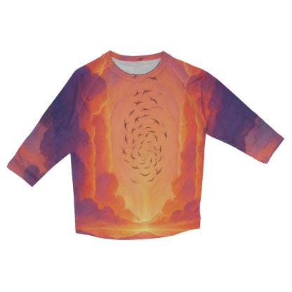 Cathedral Of Dusk Clouds trendy 3/4 sleeve tops
