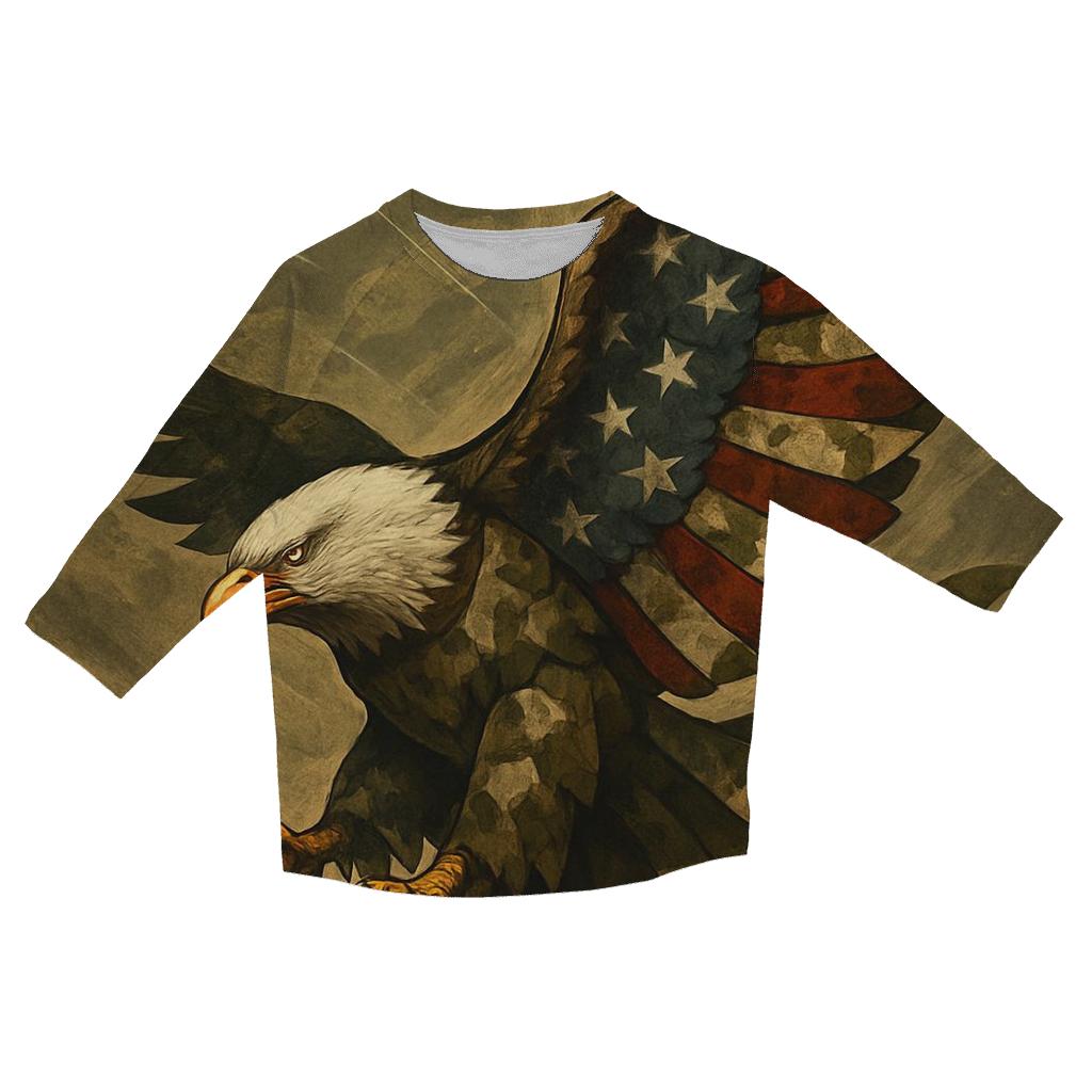 Eagle Sentinel Above The Mosaic Camouflage Flag custom 3/4 sleeve shirts