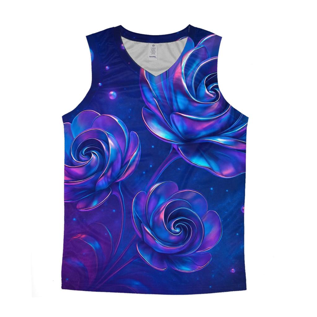 Chrome Bloom Nebula Garden stylish racerback tanks