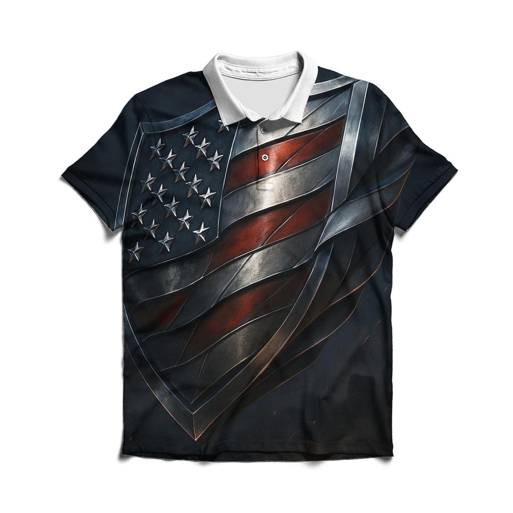 Forged Stars Over Midnight Steel casual sports polo shirts
