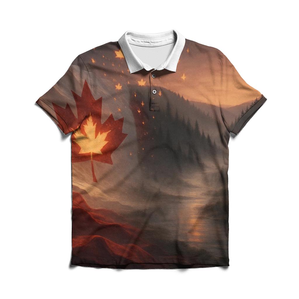 Canada Boreal Flag Aurora personalized polo shirts