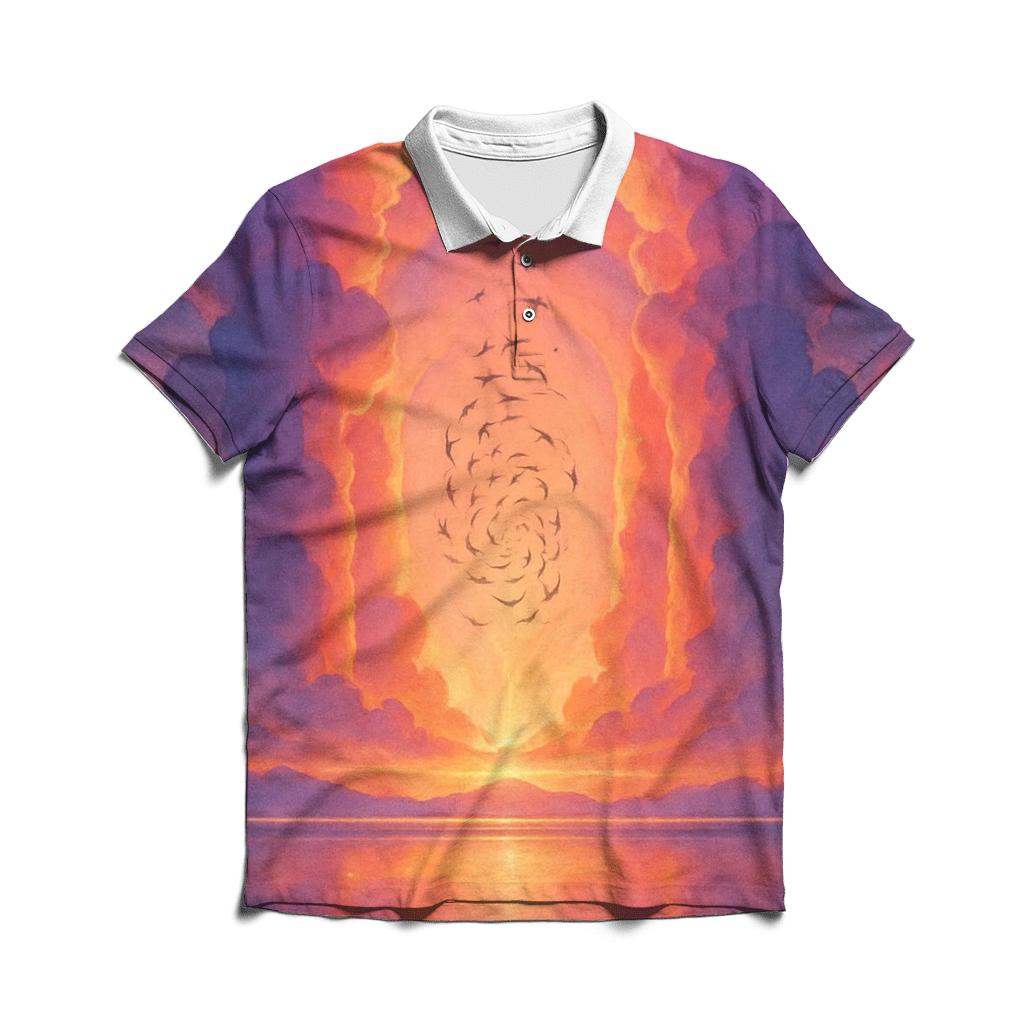 Cathedral Of Dusk Clouds embroidered polo tops