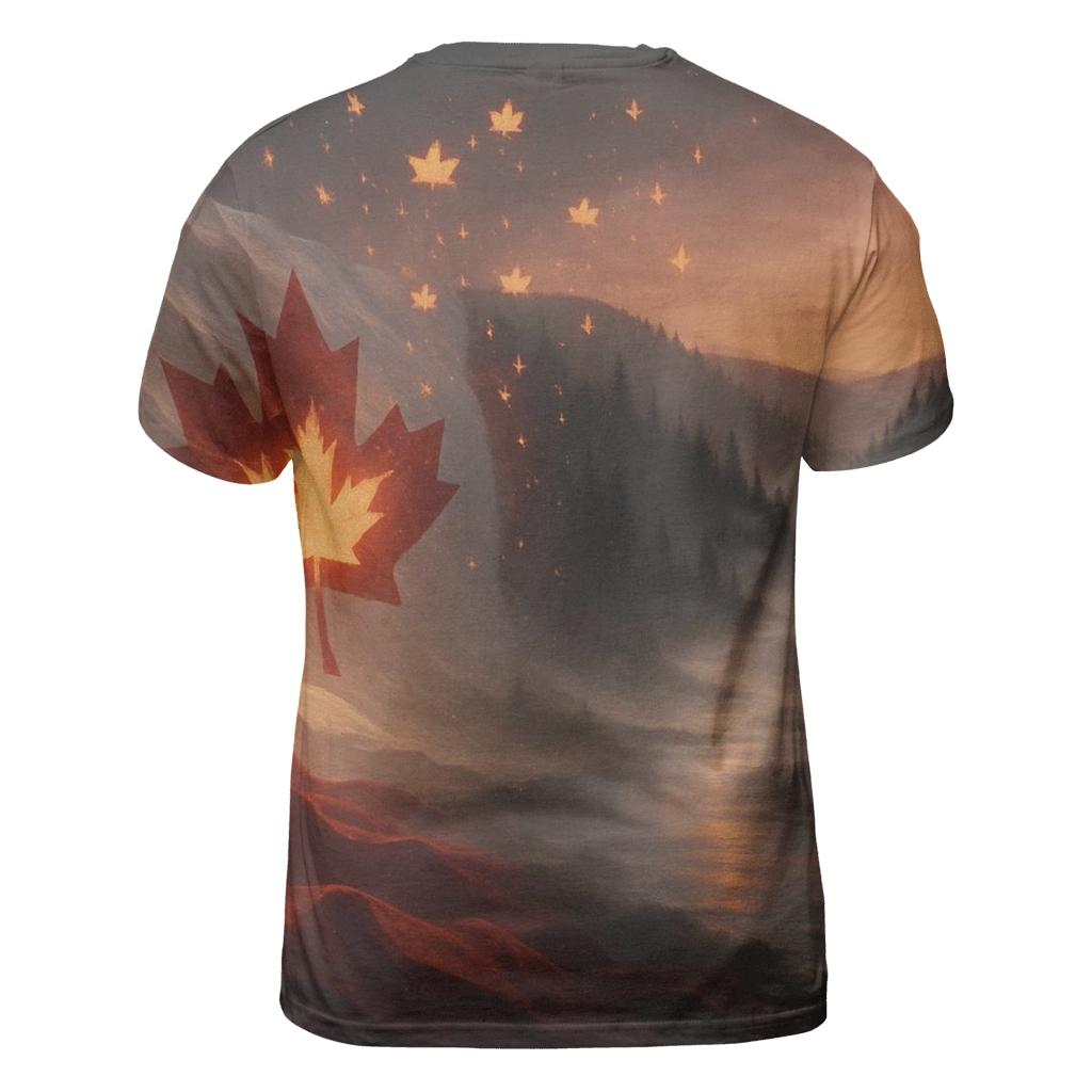 Canada Boreal Flag Aurora artistic all-over print tops