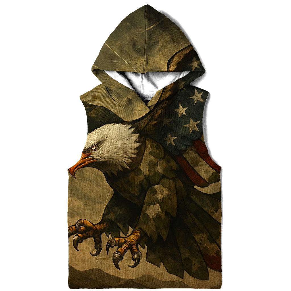 Eagle Sentinel Above The Mosaic Camouflage Flag printed hoodies