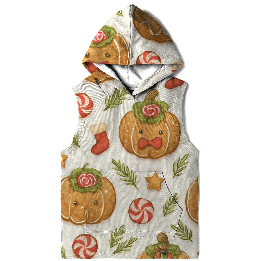 Ivory Gingerbread Pumpkin Grid On White Background zip-up hoodies