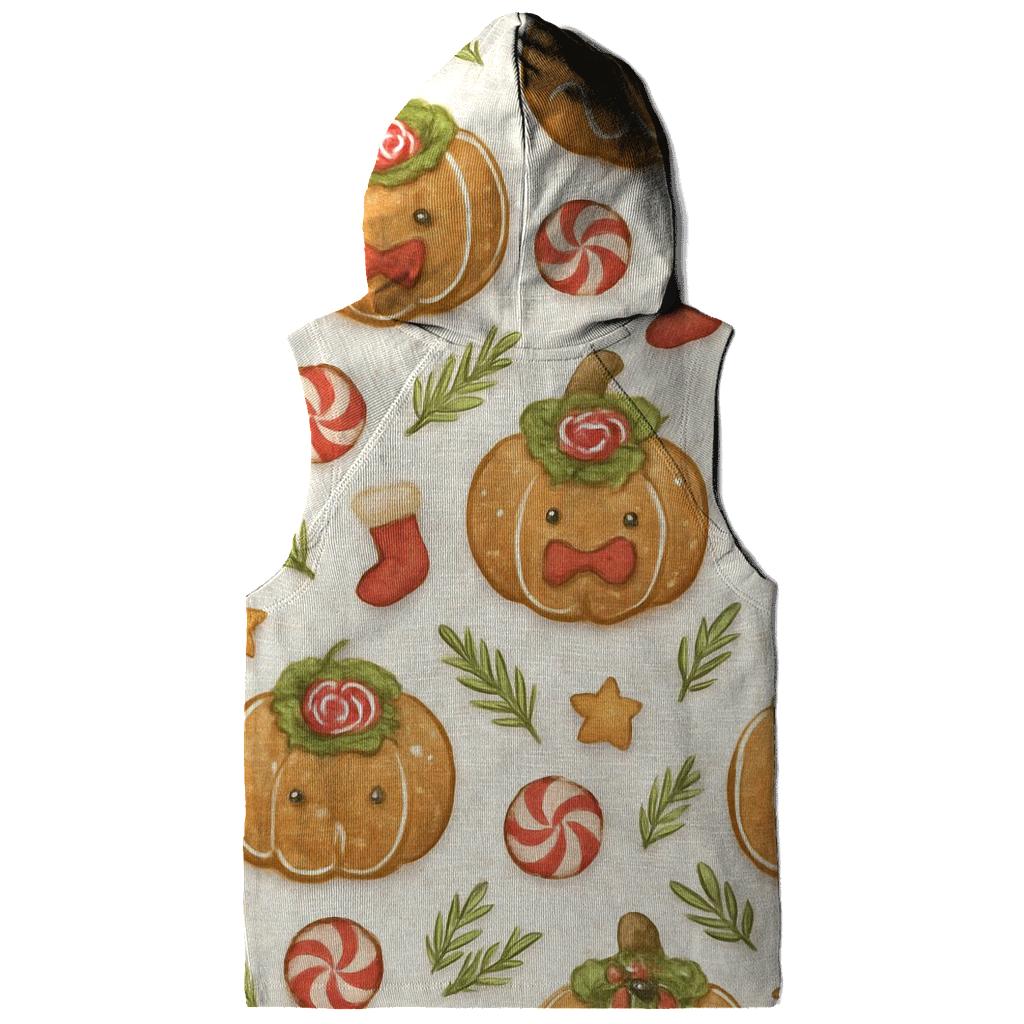 Ivory Gingerbread Pumpkin Grid On White Background zip-up hoodies