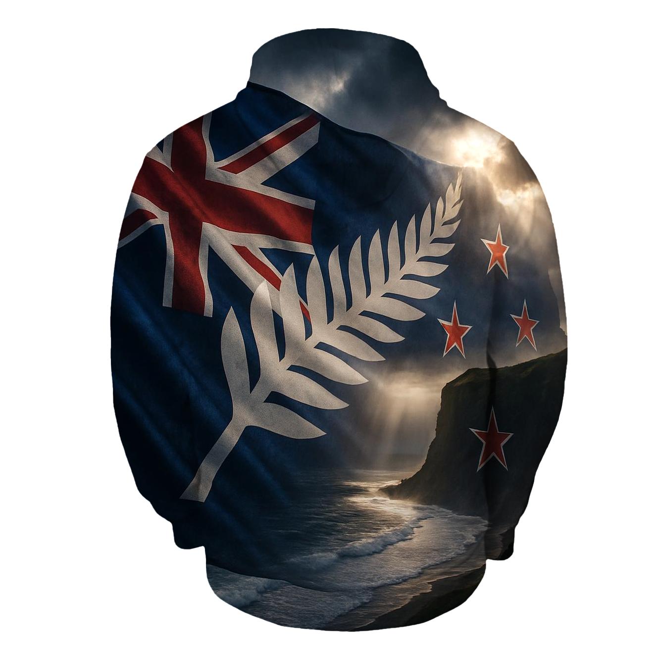 New Zealand Stormlit Silver Fern Flag hoodies fashion