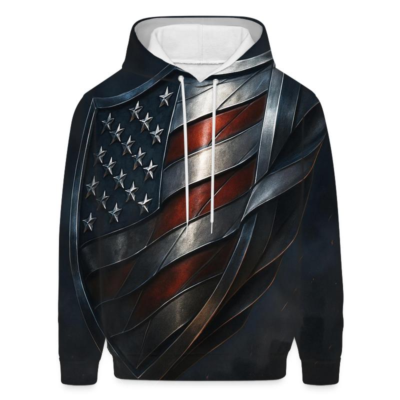 Forged Stars Over Midnight Steel embroidered hoodies